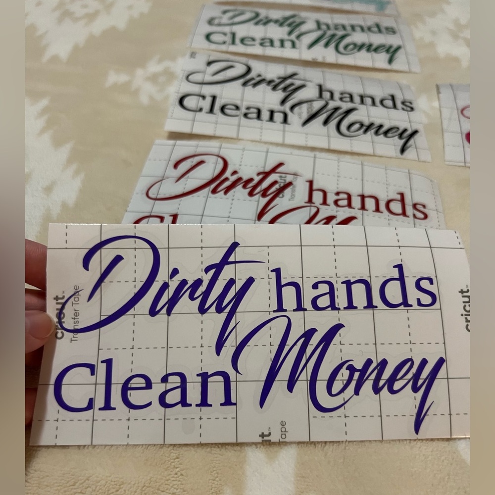 Dirty Hands Clean Money Vinyl Decal 💰